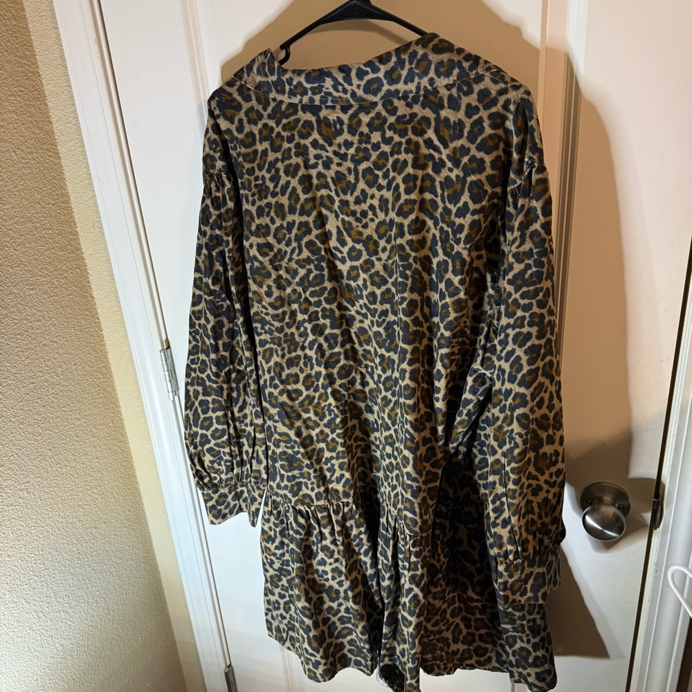 St. John’s Bay Leopard Corduroy Shirt Dress XXL NWT - Picture 3 of 7